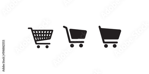 shopping cart icon vector art on white