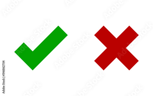 Colored thick true and false icons