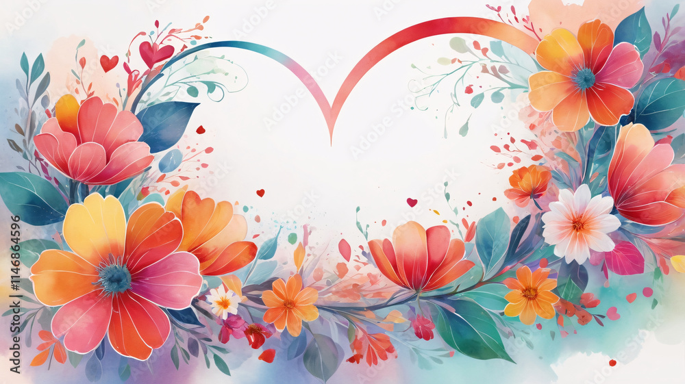 Fototapeta premium Watercolor Floral Background