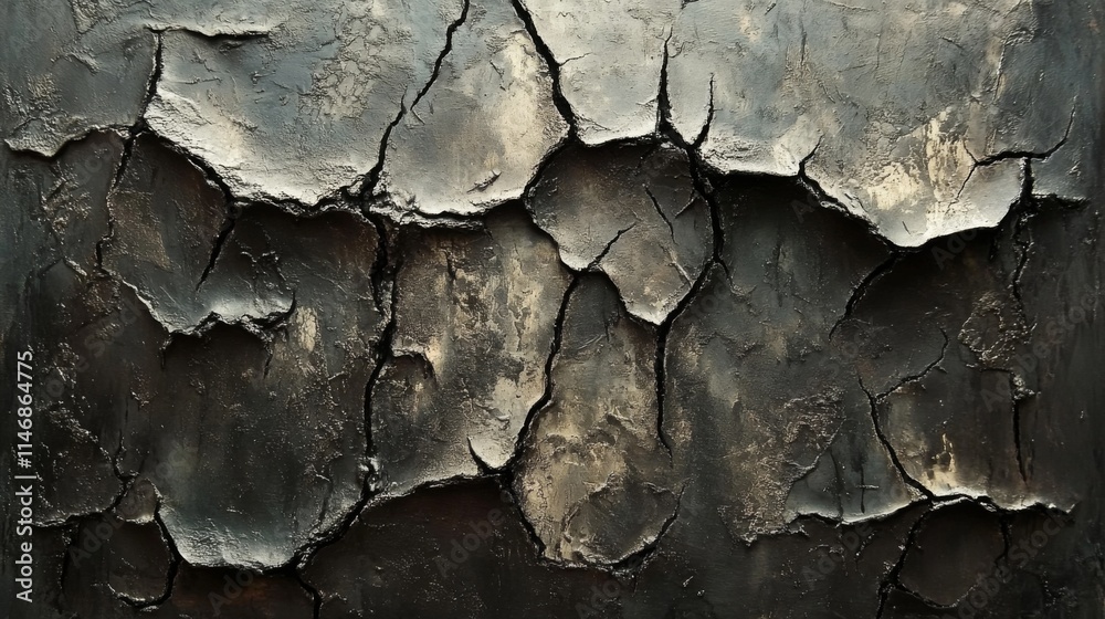 Dark Cracked Surface Abstract Textured Art Dark Cracked Surface Abstract Textured Art