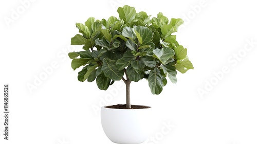 Wallpaper Mural Realistic fiddle-leaf fig tree in white pot, transparent background, high-resolution, professional cutout. Torontodigital.ca