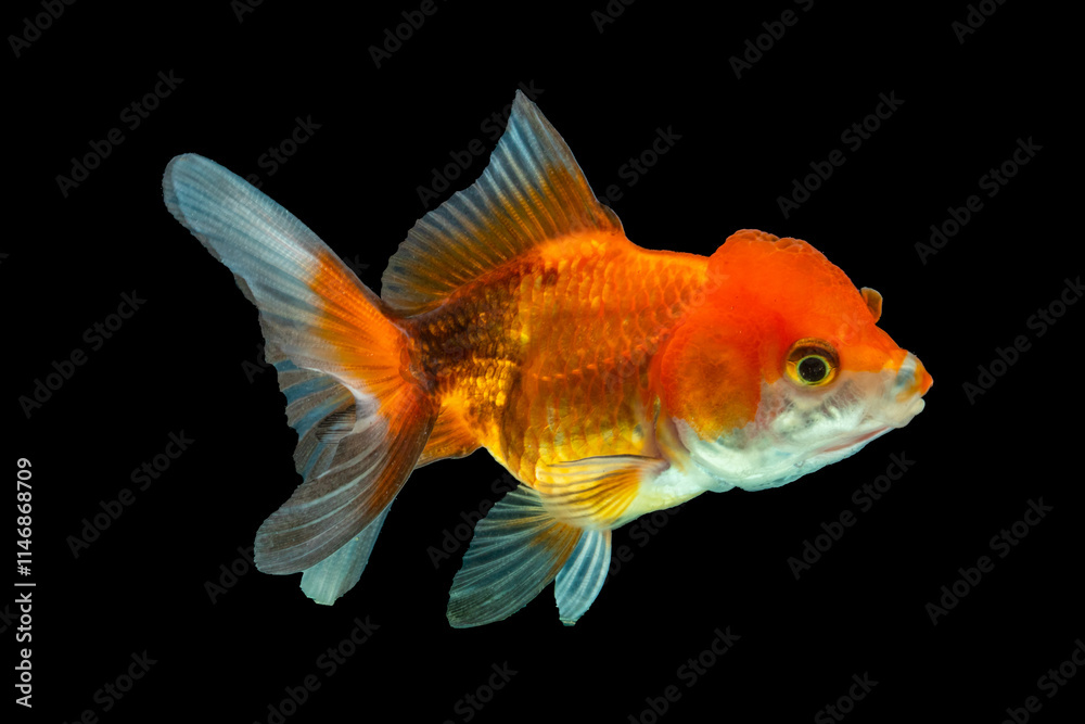 An oranda is a breed of goldfish characterized by a prominent bubble-like An oranda is a breed of goldfish characterized by a prominent bubble-like