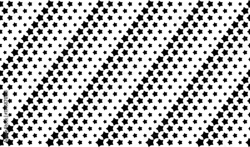 Seamless in one direction .Ribbon with disappearing stars