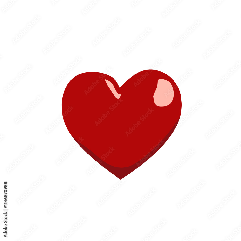 Red Valentine heart icon in a simple, clean design. Heart shape isolated on a white background, perfect for love, romance, and Valentine's Day themes. Ideal for greeting cards, logos, and graphic Red Valentine heart icon in a simple, clean design. Heart shape isolated on a white background, perfect for love, romance, and Valentine's Day themes. Ideal for greeting cards, logos, and graphic