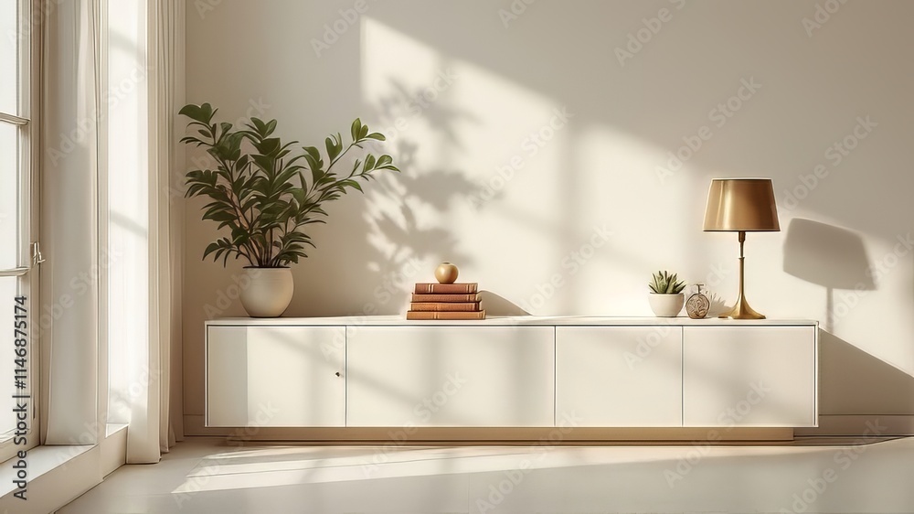 Fototapeta premium Elegant lamp display on a stylish shelf.