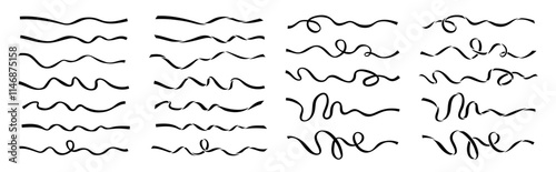 ribbon line vector set celebration party birthday present gift wrap swirl bow confetti festive graphic design art luxury silk tape stripe flag flow decorative aniversary abstract wedding valentine 