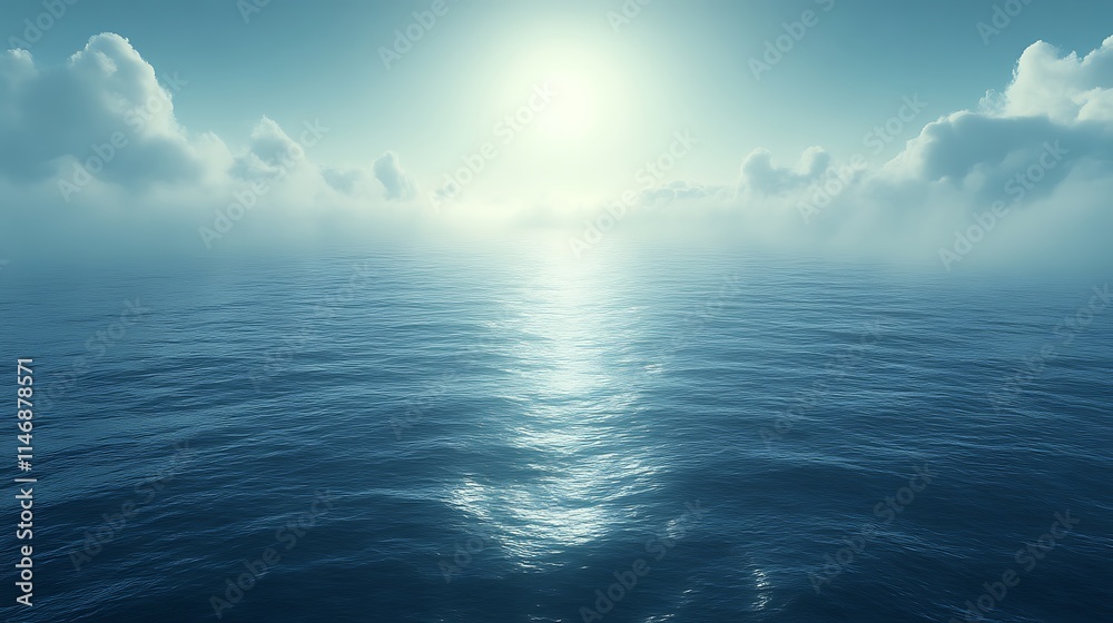 Serene Ocean Scene Under a Cloudy Sky Serene Ocean Scene Under a Cloudy Sky