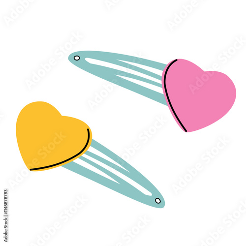 Kid hair clip with a heart.