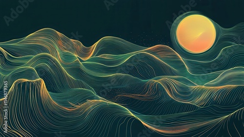 Abstract fractal jellyfish with swirling lines of blue light, creating a dynamic 3D motion wallpaper design