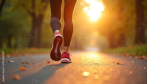 The Joy of Running: Feet in Motion Under the Golden Sun
