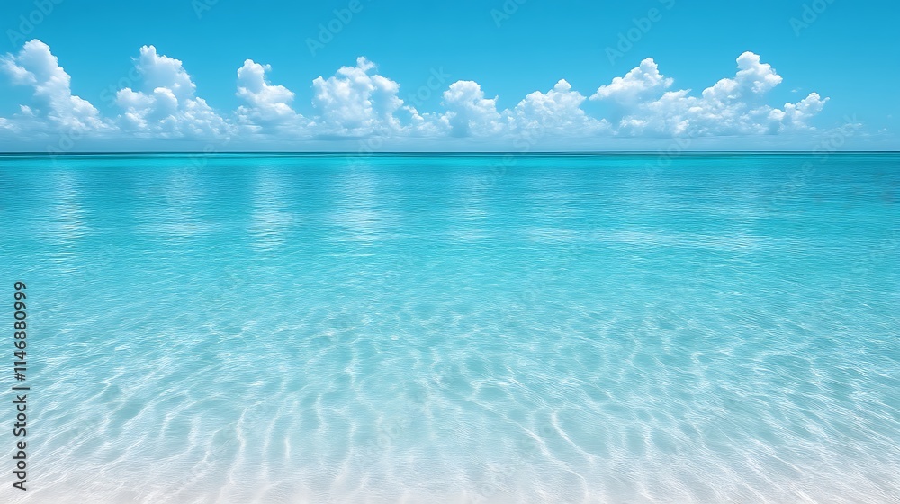 Serene Ocean Scene Under a Blue Sky With Clouds Serene Ocean Scene Under a Blue Sky With Clouds
