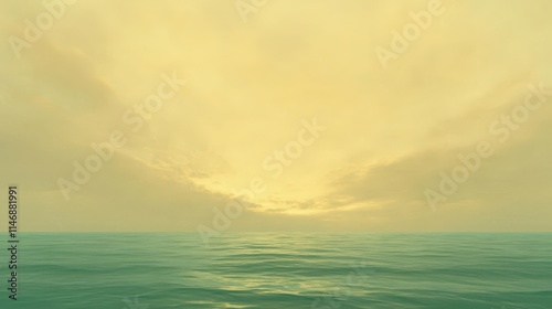 Golden sunlight paints the sky and sea with vibrant hues as the sun dips below the horizon, casting a mesmerizing reflection on the calm water