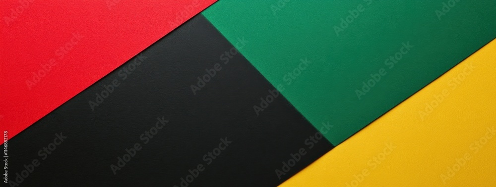 Red, black, and green paper background with space for text or design Black History Month concept Red, yellow, and green color palette Generative AI Red, black, and green paper background with space for text or design Black History Month concept Red, yellow, and green color palette Generative AI