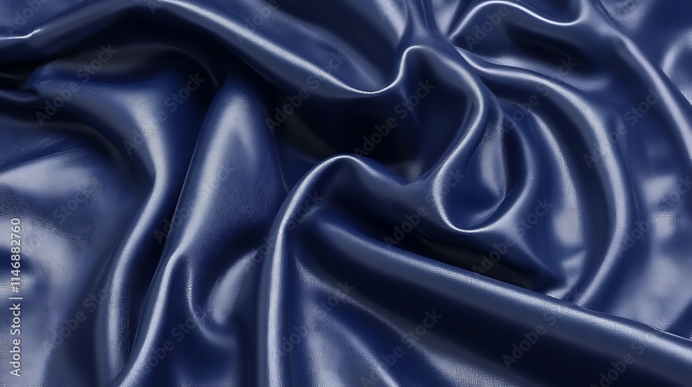 Draped Blue Fabric Showing Texture and Soft Waves Draped Blue Fabric Showing Texture and Soft Waves