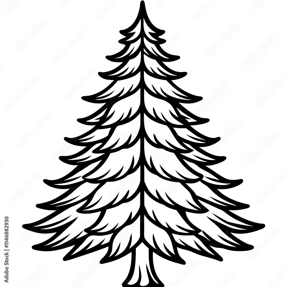Minimalist Pine Tree Line Art Vector Design Minimalist Pine Tree Line Art Vector Design