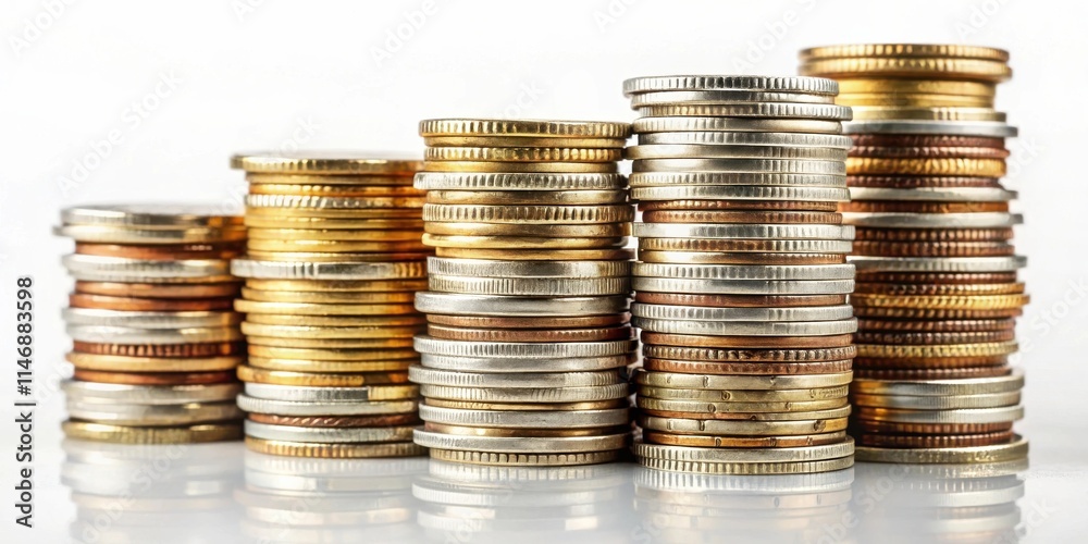 Stacks of Coins Showing Growth and Financial Success Stacks of Coins Showing Growth and Financial Success