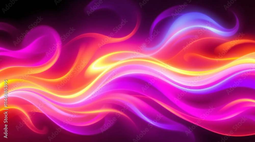 custom made wallpaper toronto digitalAn artistic display of colorful waves, showcasing a smooth, flowing abstract background in bright, vibrant shades