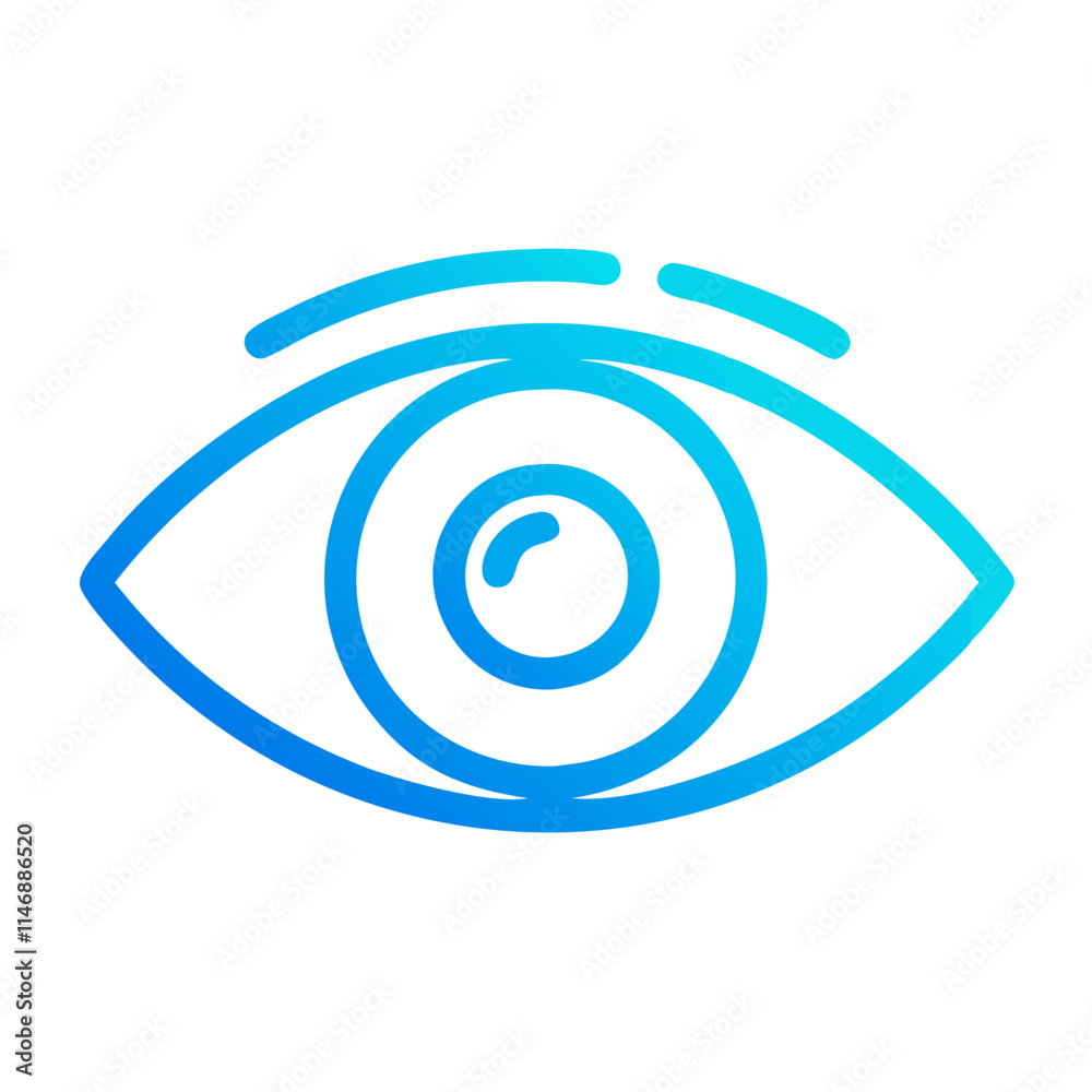 Stylized Eye Icon in Blue Gradient Stylized Eye Icon in Blue Gradient
