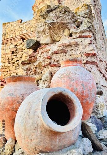 clay pots in Nesebar photo