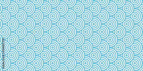 Overlapping creative diamond circle abstract blue pattern waves texture. geometric digital fabric pattern circles floral and spiral round use for template, material, element, ornament background.