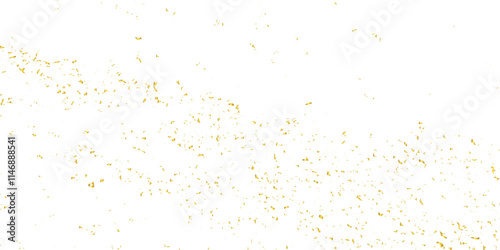 Doted and confetti golden glitter on transparent background. Shiny glittering dust. Gold glitter sparkle confetti that floats down falling. Vector illustration.	
