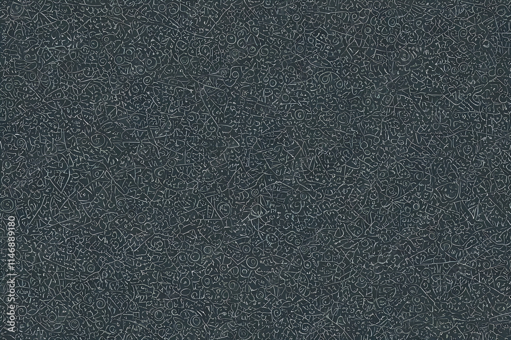 Obraz premium Abstract dark teal background with intricate light scribbles creating a seamless pattern