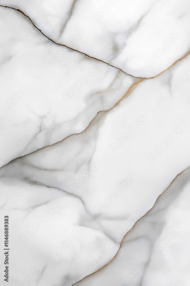 Fototapeta premium A close up of a white marble with a brown line running through it. The marble is textured and has a natural look to it