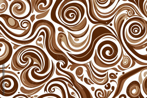 Swirling brown cream creates a tempting chocolate background
