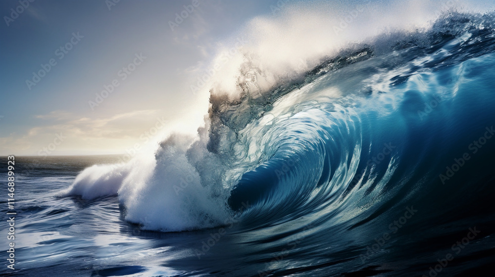 Natural details of a moving wave in the ocean Natural details of a moving wave in the ocean