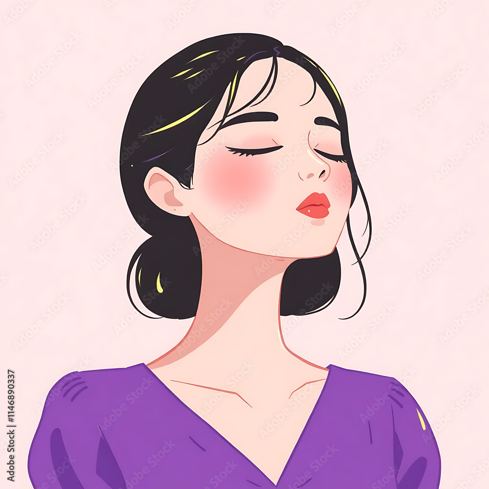 woman Illustration, girl dp, girl profile pic woman Illustration, girl dp, girl profile pic
