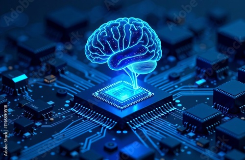 Artificial intelligence brain on circuit board concept for technology and innovation neurofitback