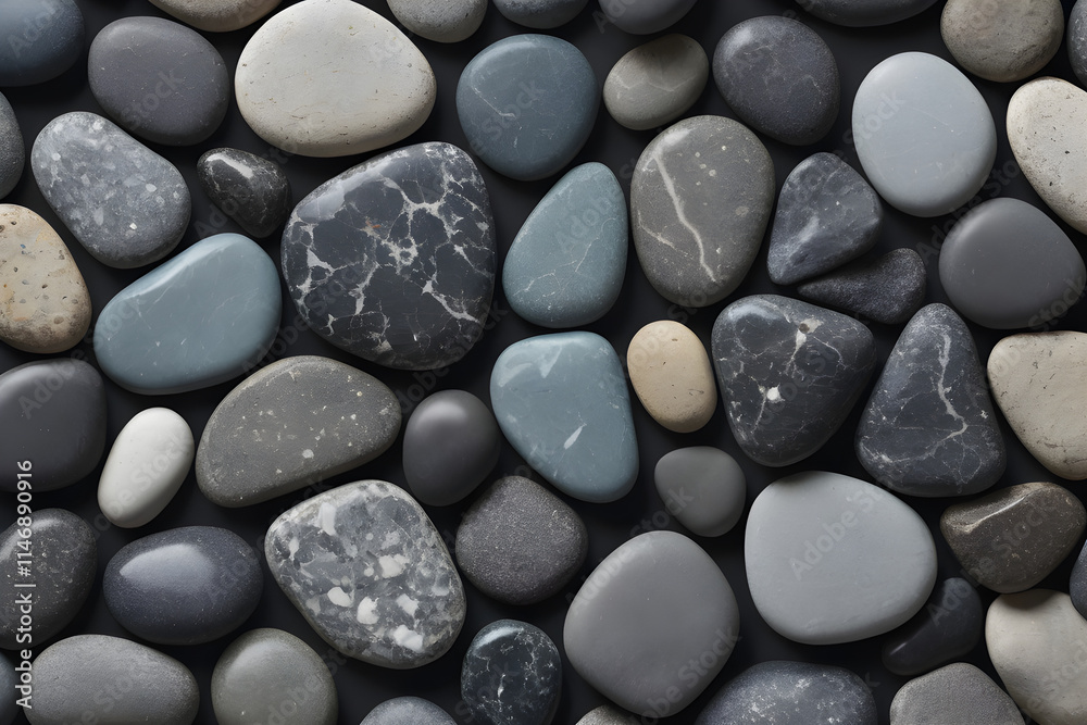 Smooth natural stones in various shapes and colors Smooth natural stones in various shapes and colors