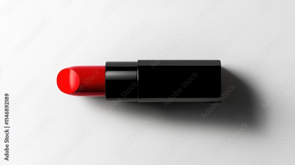 Luxurious Vibrant Red Lipstick on White Background Luxurious Vibrant Red Lipstick on White Background