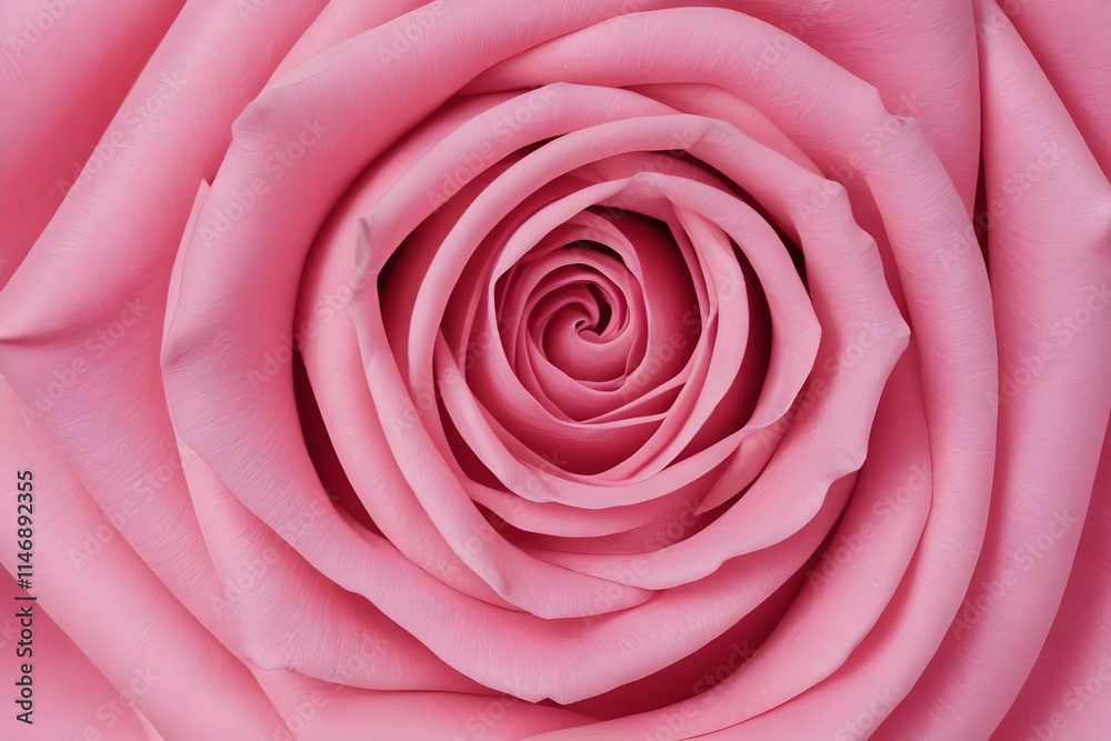 Close up of blooming pink rose showing its delicate petals Close up of blooming pink rose showing its delicate petals