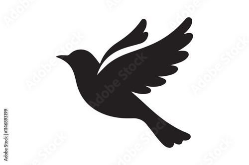Bird icon silhouette illustration with white background .
