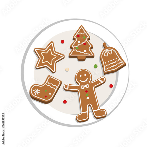 gingerbread man and christmas cookies