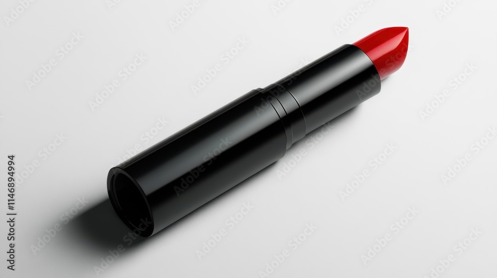 Sleek Black Lipstick Tube Displaying Vibrant Color Sleek Black Lipstick Tube Displaying Vibrant Color