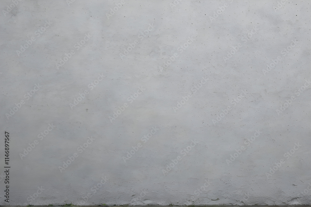 Fototapeta premium Gray concrete wall background texture with a small curb showing signs of wear