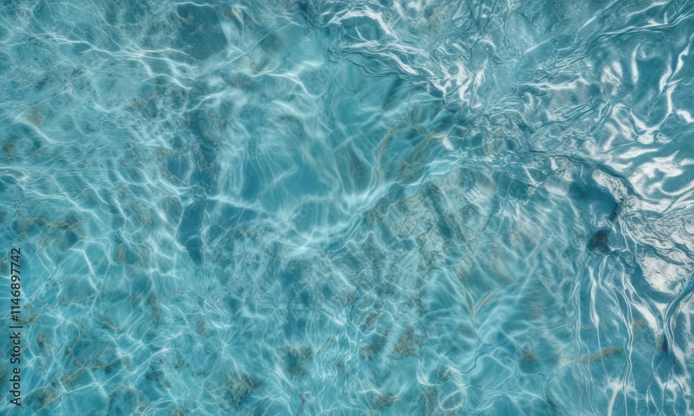Torn, distressed aqua water, pool surface texture, rough, crack, summer