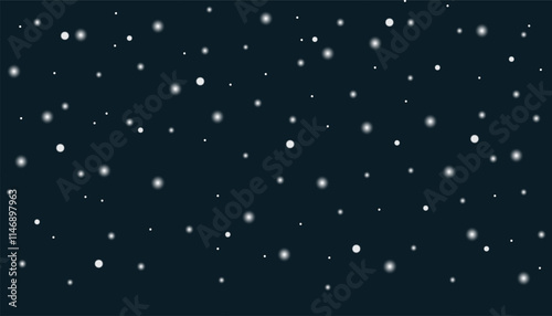 Snowflakes falling on dark blue background