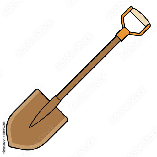 Shovel Vector illustration isolated on white background.