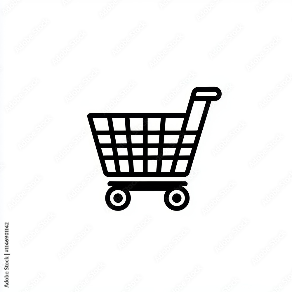 Vector illustration of simple shopping cart icon. Vector illustration of simple shopping cart icon.