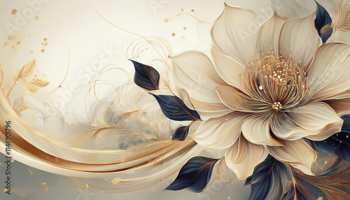 Papier dekoracyjny w kwiaty, jasna tapeta kwiatowa, abstrakcyjne tło kwiatowe, jasny, pastelowy kolor, puste miejsce na tekst