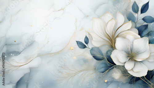 Papier dekoracyjny w kwiaty, jasna tapeta kwiatowa, abstrakcyjne tło kwiatowe, jasny, pastelowy kolor, puste miejsce na tekst