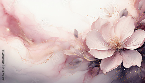 Tło kwiatowe, papier dekoracyjny w kwiaty, jasna tapeta kwiatowa, jasny, pastelowy kolor, kartka, puste miejsce na tekst lub zaproszenie