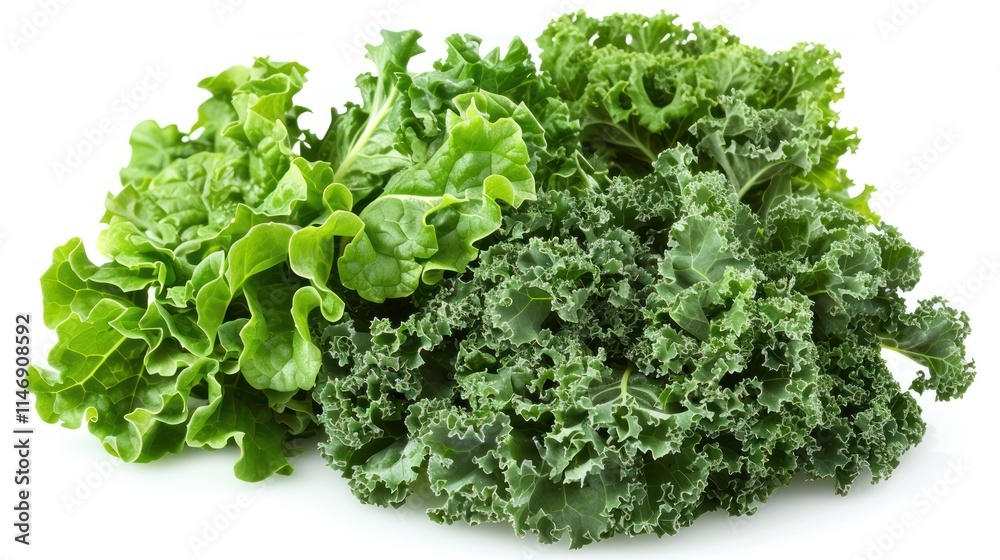 Fresh Green Leafy Vegetables: Kale and Lettuce Fresh Green Leafy Vegetables: Kale and Lettuce