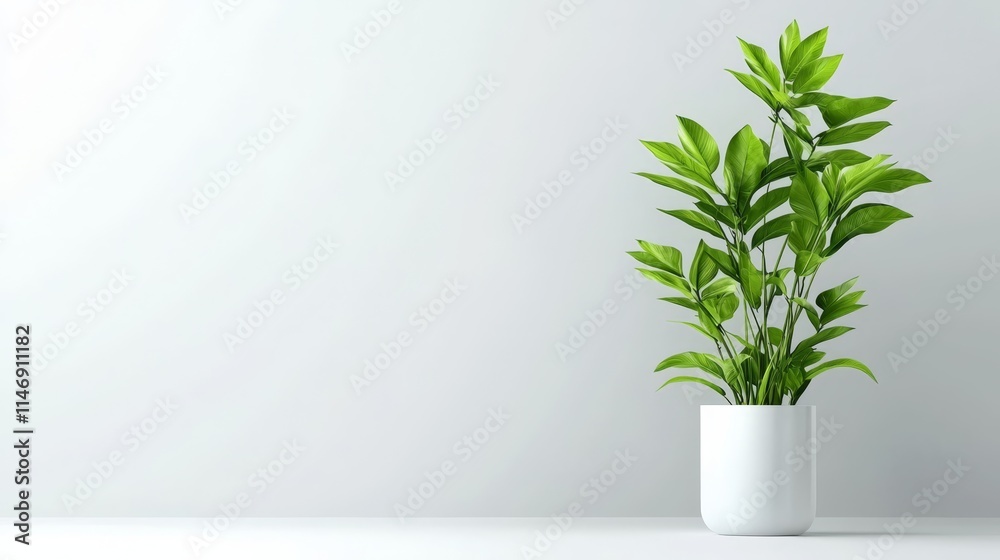A potted plant sitting on top of a white table A potted plant sitting on top of a white table