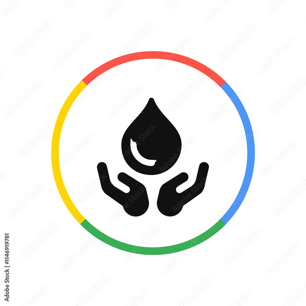 Water Drop in Hands Icon
