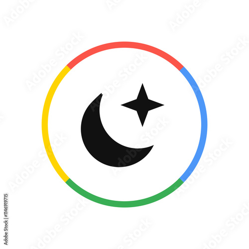 Crescent Moon and Star Icon
