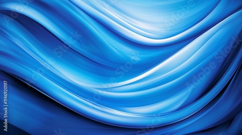 A blue abstract background with wavy lines